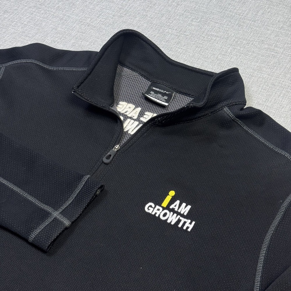 Nike 1/4 Zip Sweatshirt Mens XL Black Pullover Embroidered Stanley Logo Golf